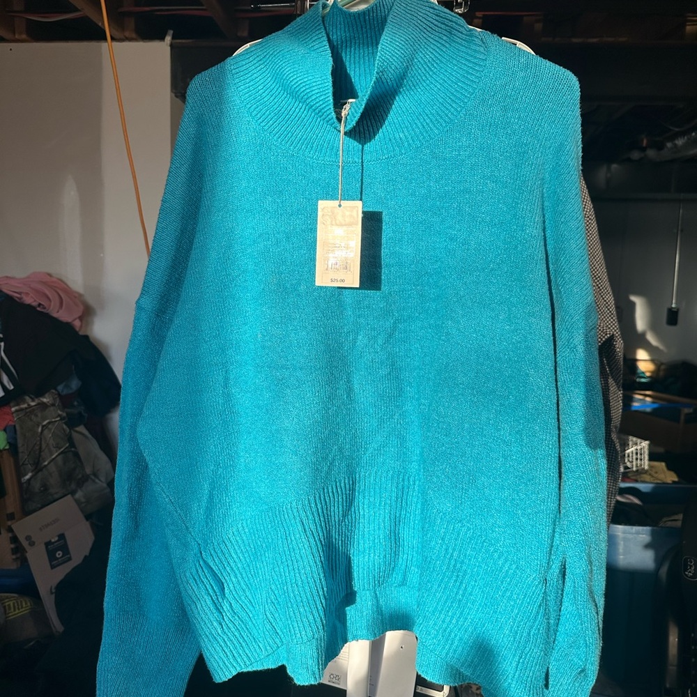 a new day Turquoise Cowl Neck Sweater